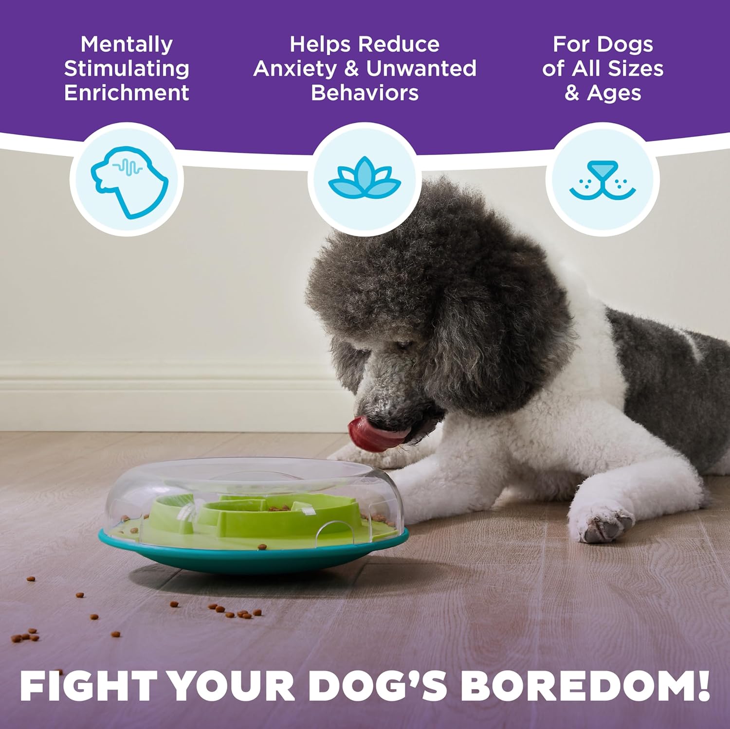 Outward Hound Nina Ottosson Wobble Bowl Dog Game -Interactive Slow Feeder Bowl Dog Game