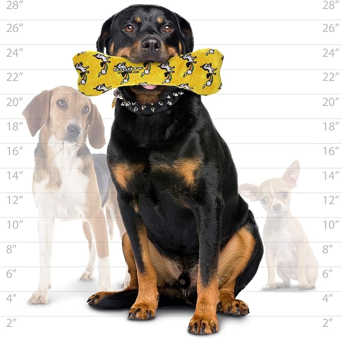 MIGHTY- NO Stuff Bone– Squeaky Plastic Core. 2-in-1 Toy. Made Durable, Strong & Tough. Interactive Play Dog Toy (Tug, Toss & Fetch). It Floats. (Unicorn, Large 2 Pack)