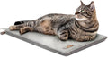 K&H Pet Products Heated Cat Bed Pad for Indoor Cats, Thermo-Kitty Mat Calming Warm Pet Heating Pad for Inside Pets, Machine Washable, Waterproof Heater, Safety Listed - 12.5 X 25in Gray