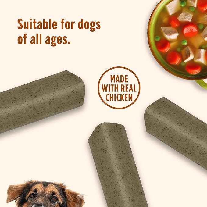 Nutrish Soup Bones Premium Dog Chews with Real Chicken and Veggies, Soft Texture Dog Treats, 11 Chews, Packaging May Vary (Rachael Ray)