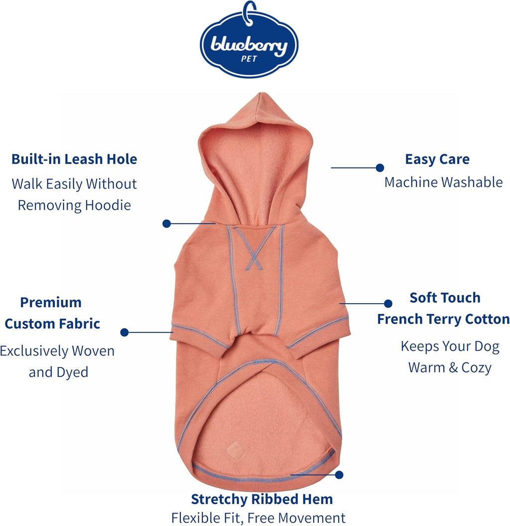 Blueberry Pet Dog Hoodie – 18″ Soft Cotton‑Blend Sweatshirt with Hood, Award‑Winning Small‑Dog Jacket, Machine‑Washable