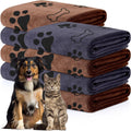 Chumia 8 Pcs Dog Towels for Drying Dogs Cats Pet Towels Bulk Puppy Microfiber Quick Drying Paw Bath Bathing Supplies Absorbent for Medium Pets(Brown, Gray,40 x 24 Inch)