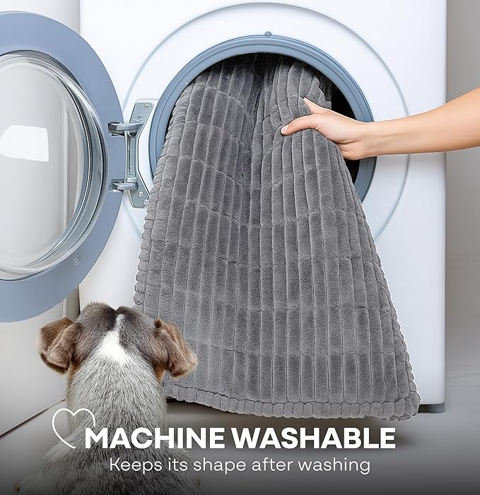 APetsPlanet Dog Bed for Car Back Seat Extender - Non-Slip Backseat Cushion for Dogs - Travel Plush Pet Mat Topper for Cars, Trucks, SUVs - Machine Washable Pad Blanket - Grey, 54" x 24.8"