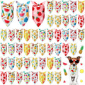 Weewooday 50 Pcs Fruit Dog Bandanas Bulk for Dogs Soft Bibs Adjustable Triangle pet Bandana for Small Medium Large Costume(Fruits Pattern, 25.6 x 17.7 x 17.7 Inch)