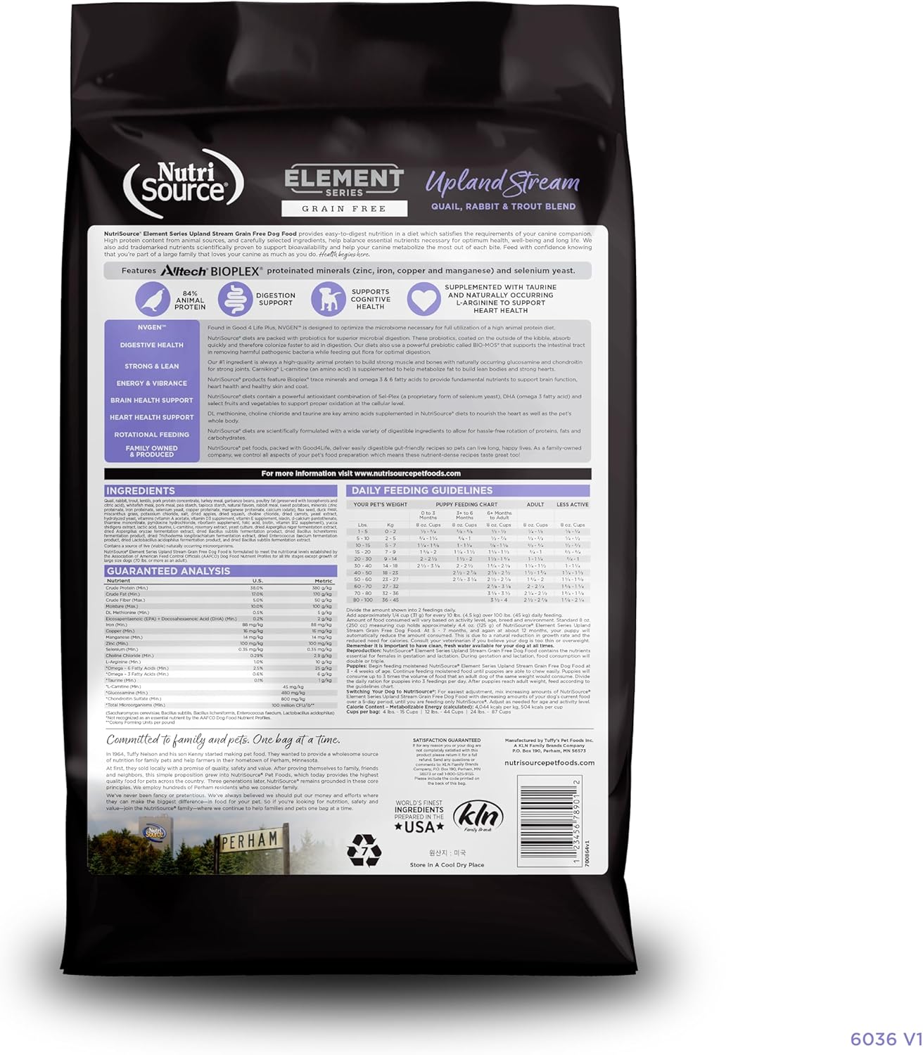 NutriSource Element Series Upland Stream Dry Dog Food, Quail, Rabbit & Trout, 12LB