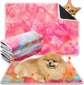 4 Pack Self Heating Cat Bed Cat Self Warming Pad with Removable Cover Extra Warm Thermal Pet Pad Washable Pet Crate Mat Anti Slip Kennel for Indoor Outdoor Pets(Tie Dye,20 x 28 Inches)
