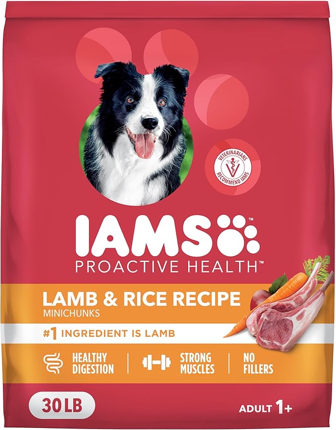 IAMS Proactive Health Minichunks Adult Dry Dog Food with Lamb & Rice, 30 lb. Bag