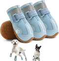 Hcpet Dog Shoes, Dog Boots for Small Dogs, Breathable Medium Dog Booties Paw Protector for Summer Hot Pavement, Winter Snowy Day, Outdoor Walking, Indoor Hardfloors Anti Slip Sole Blue Size 5