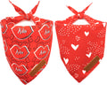 Realeaf Valentine's Day Dog Bandanas 2 Pack, Reversible Heart Dog Scarf for Boy and Girl, Premium Durable Fabric, Holiday Love Bandana for Small and Medium Dogs Cats Pets (Small)