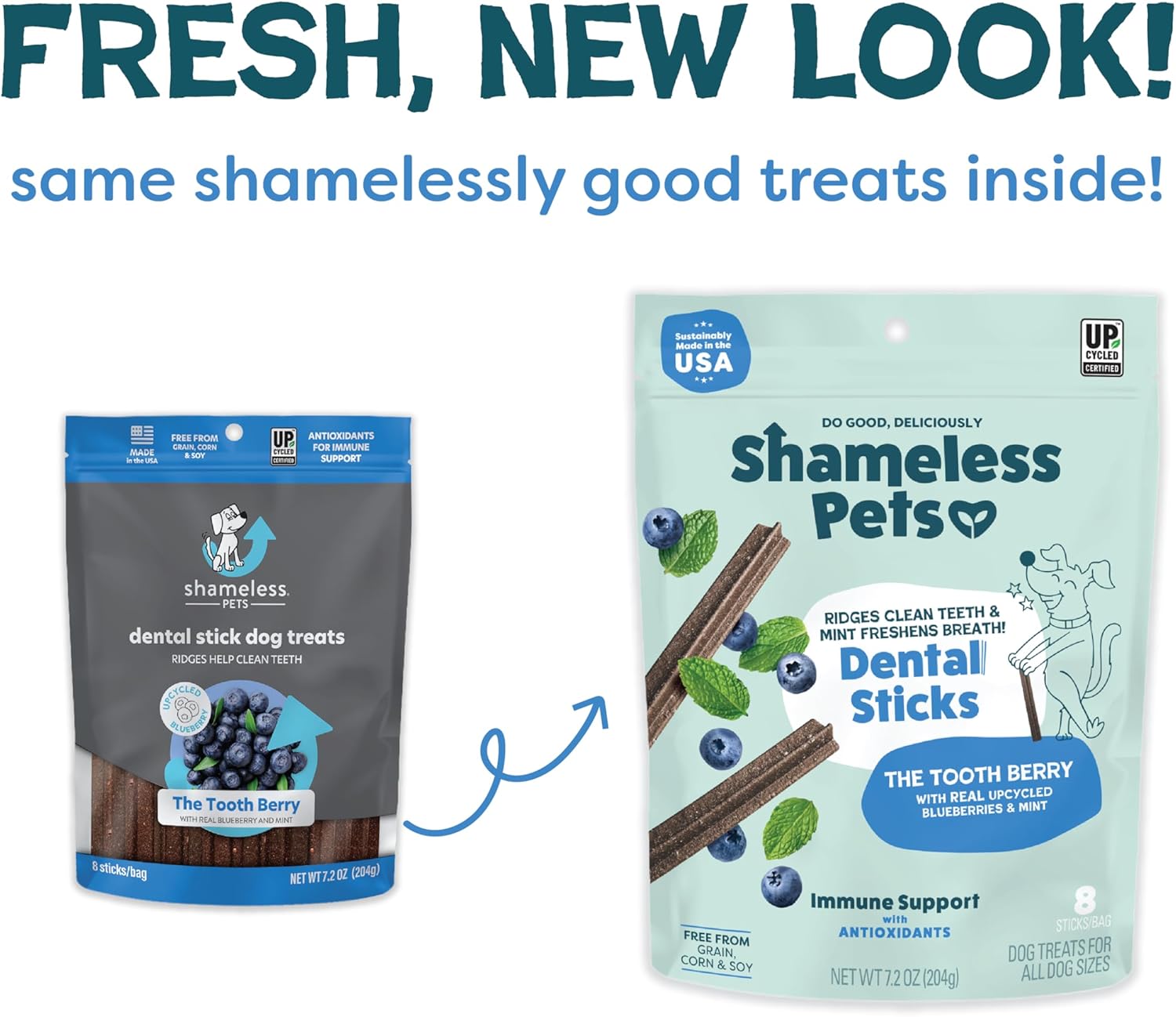Shameless Pets Dental Treats for Dogs, Variety (3-Pack) - Healthy Sticks for Teeth Cleaning & Fresh Breath - Dog Bones Dental Chews Free from Grain, Corn & Soy
