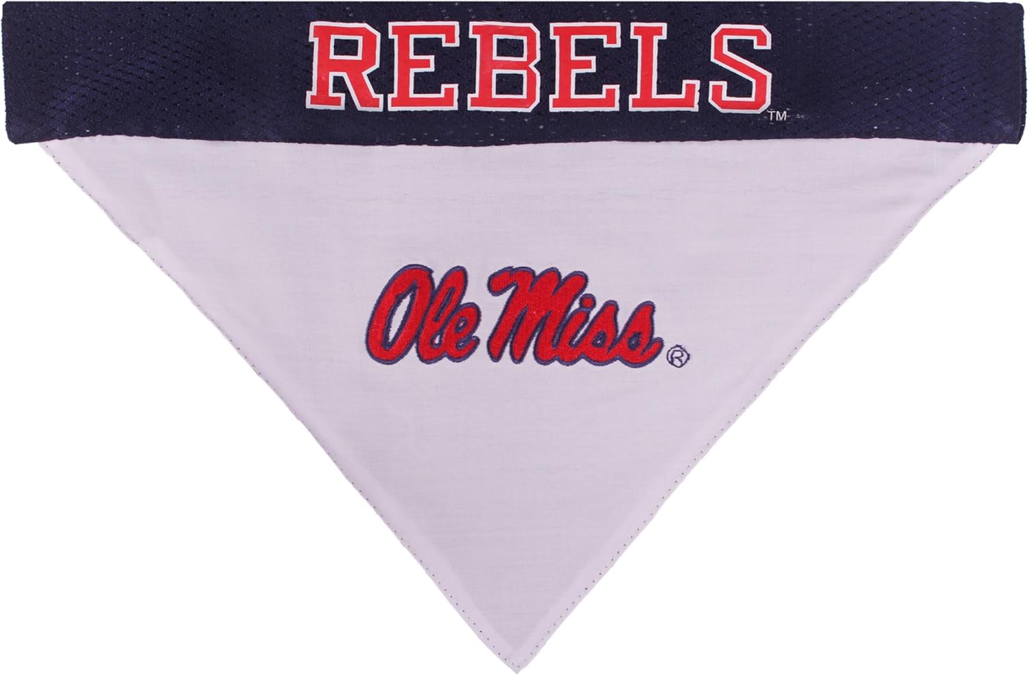 Pets First Collegiate Pet Accessories, Reversible Bandana, Mississippi Ole Miss Rebels, Large/X-Large