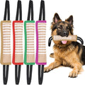 Kacctyen 4 Pcs Christmas Dog Tug Toys, Jute Pillow Pull Toy with 2 Strong Handles Tug of War Interactive Play Puppy Training Equipment for Medium to Large Dogs, 4 Colors(Stylish Color)