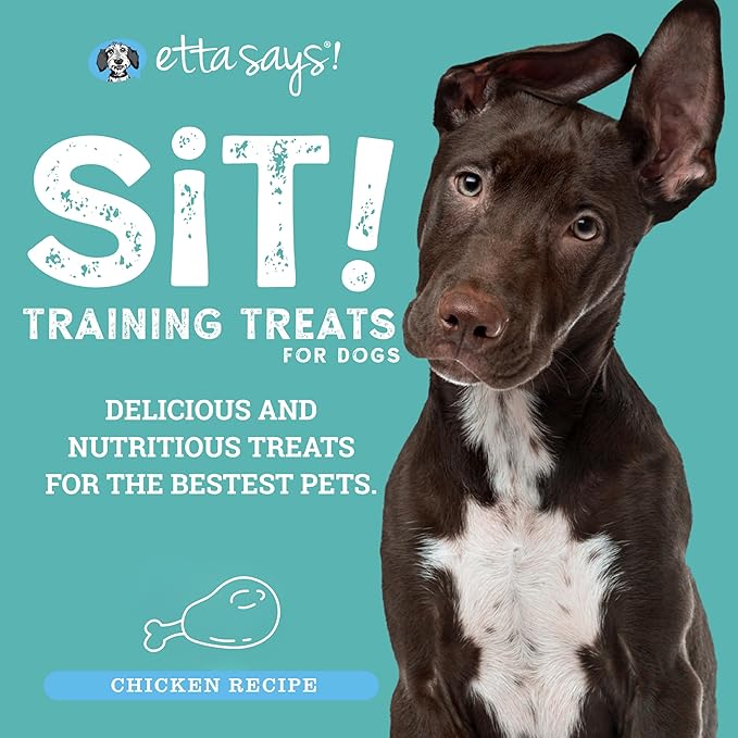 etta says! Sit Training Treats - All Natural Chicken Soft Treats for Dogs - Made in The USA - Soft & Chewy for Small, Medium & Large Dogs or Puppies