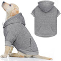 Dog Hoodie Dog Sweaters for Large Dogs Dog Sweater Solid Soft Brushed Fleece Dog Clothes Dog Hoodie Sweatshirt with Pocket(Grey-L)