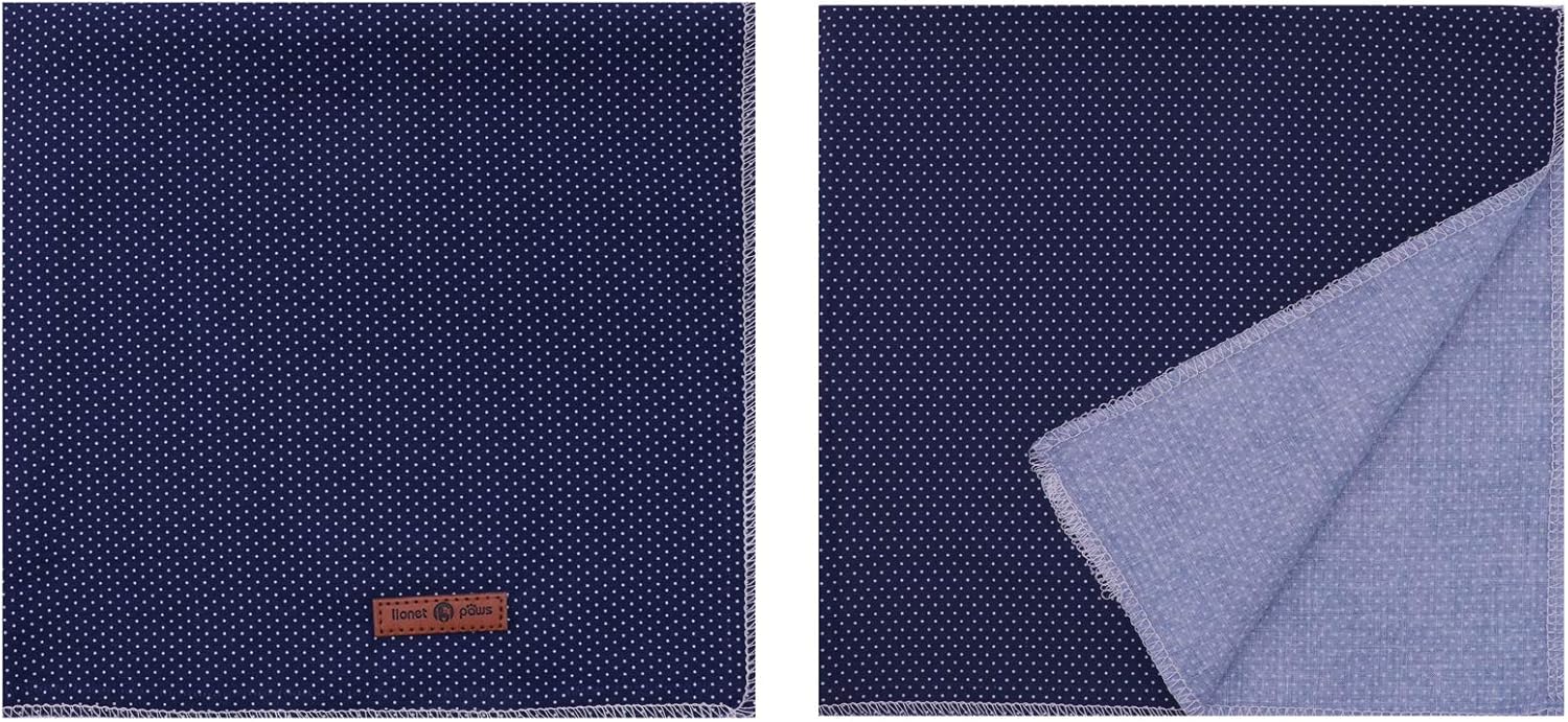 Lionet Paws Dog Bandana for Small Medium Large Dogs, Cat Kerchief Blue DOIT, Triangle Bibs Scarf for Girl or Boy