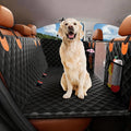 Back Seat Extender for Dogs - Hard Bottom,Waterproof Dog Car Seat Cover for Back Seat Holds 450 lbs - Detachable, Scratch-Proof and Anti-Slip Dog Hammock for Cars, SUVs and Trucks, Bk+ORG