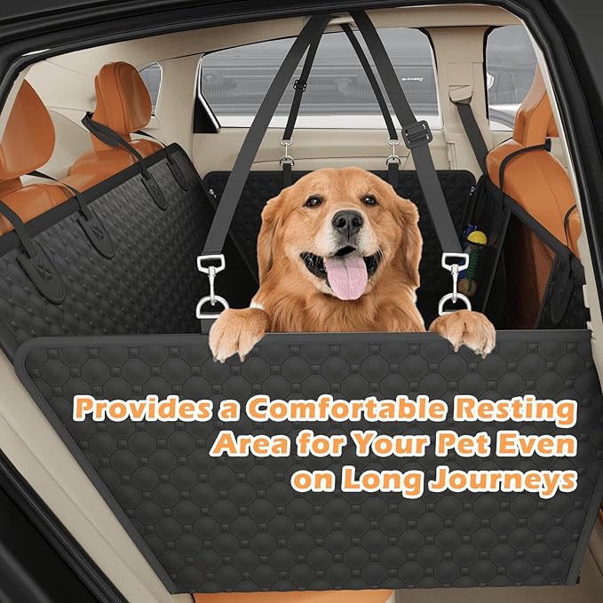 Hard Bottom Dog Car Seat Cover for Pets, Large Space Rigid Base, 450 lbs Weight Capacity, 2025 Upgraded Material Scratch-Resistant for Enhanced Safety, Easy Clean and Use Fits Car,SUV,Truck