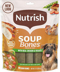 Nutrish Soup Bones Premium Dog Chews with Real Chicken and Veggies, Soft Texture Dog Treats, 11 Chews, Packaging May Vary (Rachael Ray)