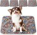 4 Pack Ultra Soft Dog Cat Bed Mat with Cute Prints Reversible Fleece Dog Crate Kennel Pad Cozy Washable Thickened Hamster Guinea Pig Pet Bed Mat for Small Animals(23 x 18 Inches,Gray)