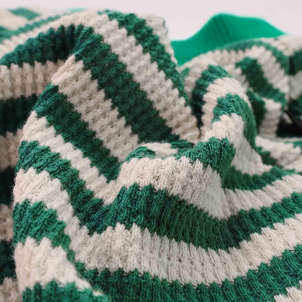 Fitwarm Green and White Striped Dog Pajamas, Waffle Dog Clothes for Small Dogs Girl Boy, Puppy Onesie with Feet, Pet Cat Outfit, Large