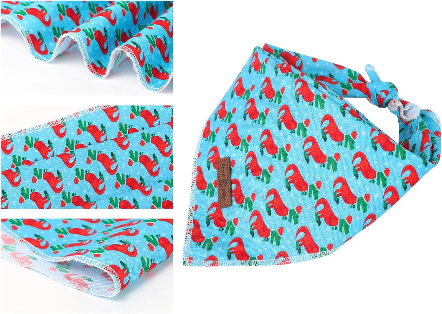 Lionet Paws Christmas Dog Bandana for Small Medium Large Dogs,Dinosaur Cat Dog Kerchief Washable Dog Triangle Bibs Scarf for Girl or Boy Gift