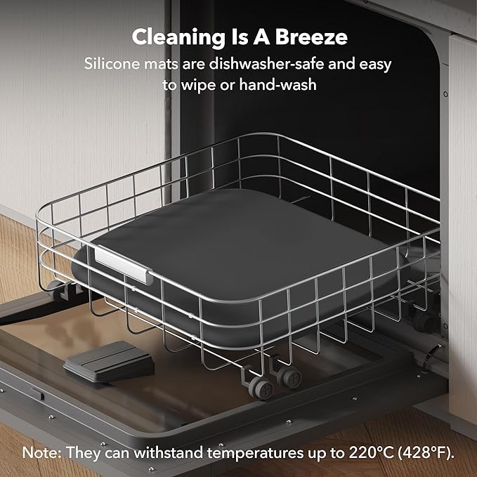 PETLIBRO Dog Food Mat, Silicone Non-Slip Waterproof Cat Food Mat for Feeder & Fountain & Bowl, Dog Bowl Mats with Raised Edge Spill Protection Floor, Extra Large Cove Feeding Mat for Pet 22''x16.5''