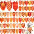 Abbylike 50 Pcs Fall Plaid Dog Bandanas Bulk Thanksgiving Bandanas for Dogs Triangle Kerchief Bib Scarf for Pets Autumn Costume Photo Props Accessories Pet Shops, 25 Styles (25.6 x 17.7 x 17.7)