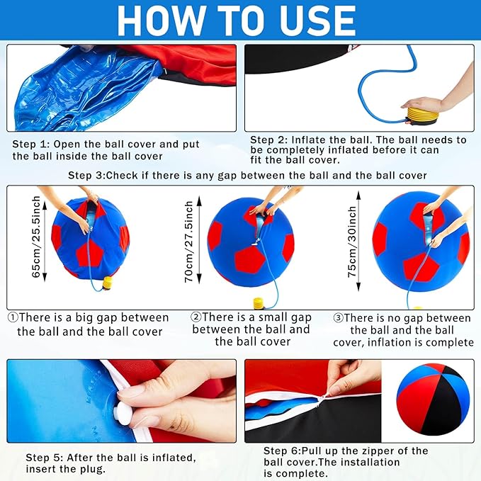 2 Pcs 30 Inch Horse Ball Covers Please Watch VCR for How to Inflation Mega Herding Play Covers for Horse Herding Ball(Classic Style)