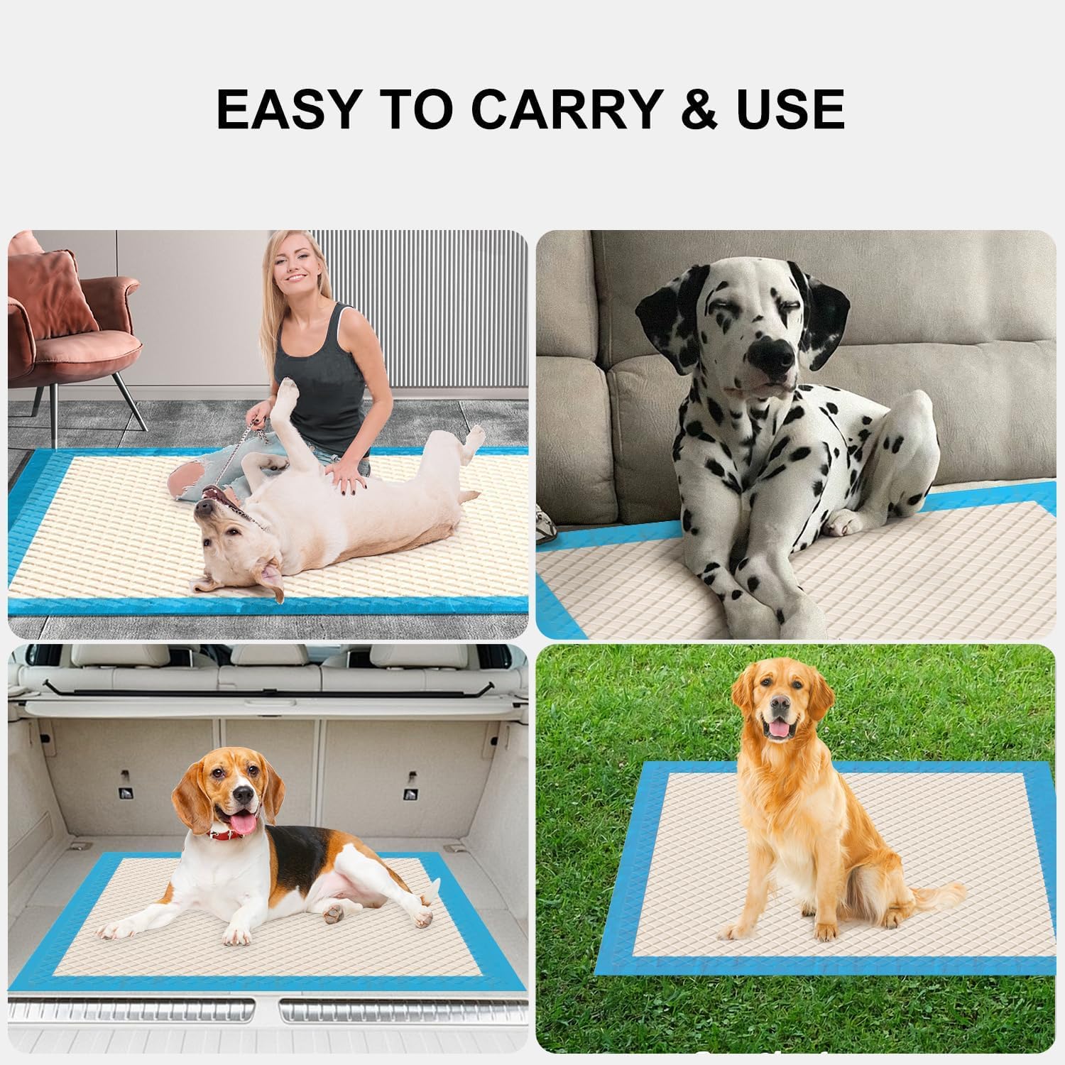 Gardner Pet Ultra Absorbent Thicker Dog Pee Pads Extra Large XL 28"x34" Leak-Proof Odor-Control Blue Puppy Training Pads Full Edge-Wrapping Pad for Dogs Dogs, Puppies, Doggie, Cats, Rabbits - 30 Ct