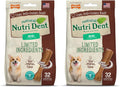 Nylabone Nutri Dent Dog Dental Chews - Natural Dog Teeth Cleaning & Breath Freshener - Dental Treats for Dogs - Filet Mignon Flavor, Mini (32 Count) (Pack of 2)