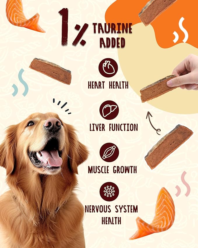 PAWUP Salmon Dog Treats with Duck, Smoked Salmon Fillet Jerky for Dogs, High-Protein Low-Fat Snacks with Omega 3–6 & Taurine for Skin and Heart Health, 12.5 oz (15-20 Count)