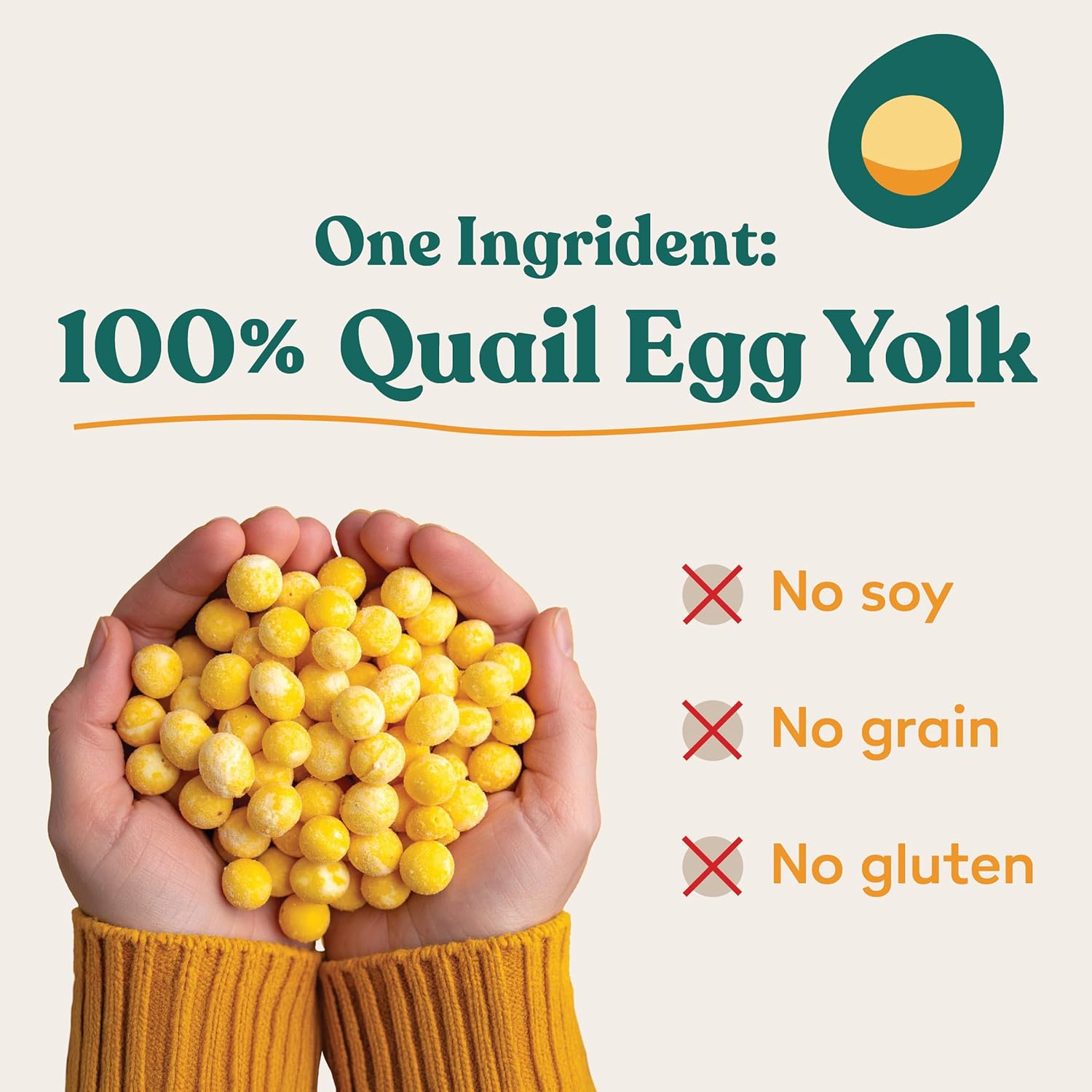 Little Hunter Freeze-Dried Raw Quail Egg Yolk for Dog & Cat Treats | Single-Ingredient High Protein, High Omega-3, Grain & Gluten-Free Training Reward | All Natural, Healthy Pet Treats, 4.2 oz
