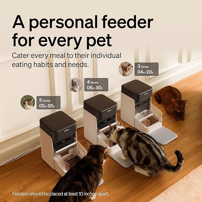 PETLIBRO RFID Cat Feeders for 3 Cats, Collar Tag for Personalized Meals, Cats Recognition, Diet Tracking and Anti-Stealing for Multi-Pets Homes and Different Diets, Wi-Fi Automatic Cat Food Dispensers
