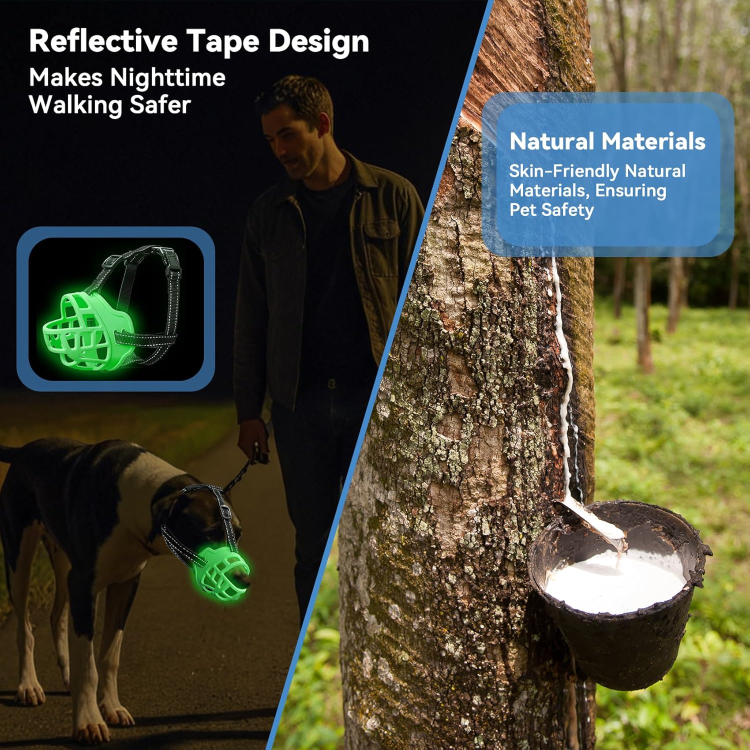 Dog Muzzle for Large Dogs, Breathable Basket Muzzles for Small, Medium and X-Large Aggressive Dog, Allows Panting Drinking, Suitable for Grooming Trimming Training (2, Luminous Green)