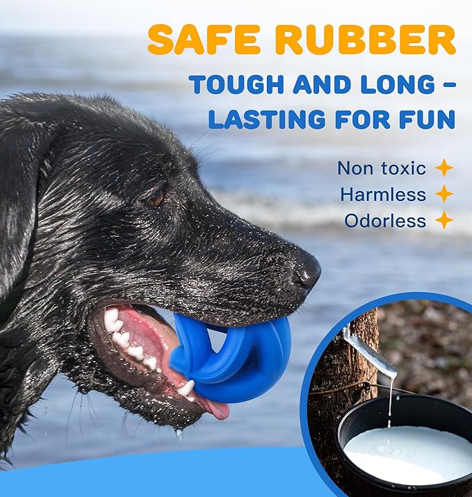 Indestructible Dog Toys,Dog Toys for Aggressive Chewers -Durable & Non-Toxic Natural Rubber,Dog Chew Toys,Dishwasher Safe, Interactive Dog Chew Toys for Small Medium Large Breed Dogs,Navy