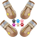 QUMY Dog Shoes for Large Dogs, Medium Dog Boots & Paw Protectors for Winter Snowy Day, Summer Hot Pavement, Water-Resistant in Rainy Weather, Outdoor Walking, Indoor Hardfloors Skid-Resistant Sole