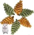 TEEWY 6PCS Hamster Chew Toys, Guinea Pig Chew Toys for Teeth with Natural Vegetables and Timothy Grass, Chinchilla Toys,Dental Care for Rats/Guinea Pigs/Hamsters and Gerbil, Leaf-Shape