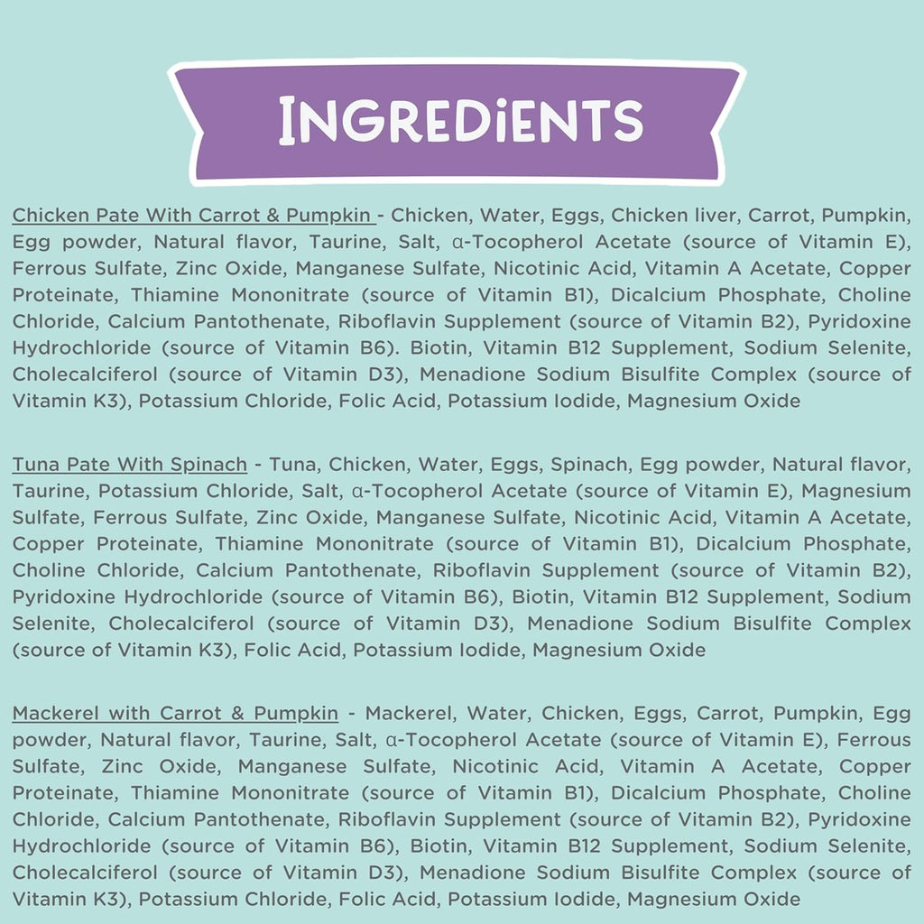 LOVE, NALA - Natural Adult Cat Wet Food - Pate Variety Pack - Tuna, Chicken, Mackerel - Grain Free, Non-GMO, Fiber Blend, Minerals, Vitamins - 12 Pack 2.1 lbs.