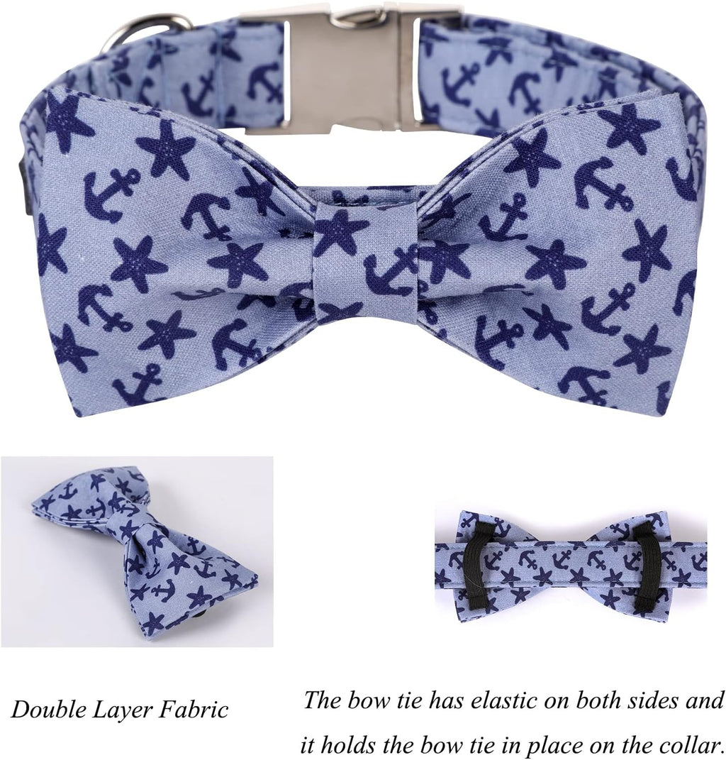 Lionet Paws Dog Collar with Bowtie, Summer Bowtie Collar for Dog,Adjustable Comfortable Dog Collar Gift for Puppy Small Medium Large Dog