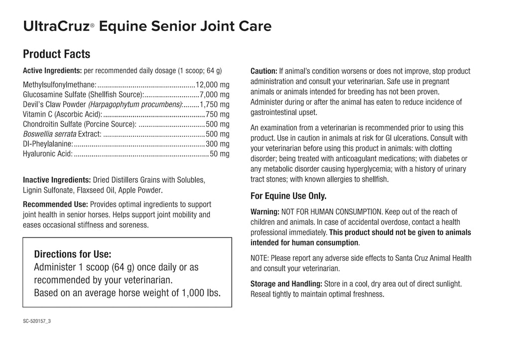 UltraCruz® Equine Senior Joint Care for Horses, 4 lb, pellets