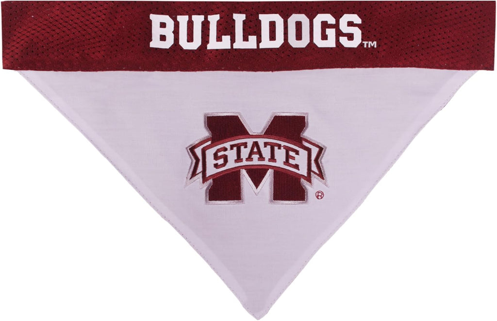 Pets First Collegiate Pet Accessories, Reversible Bandana, Mississippi State Bulldogs, Large/X-Large