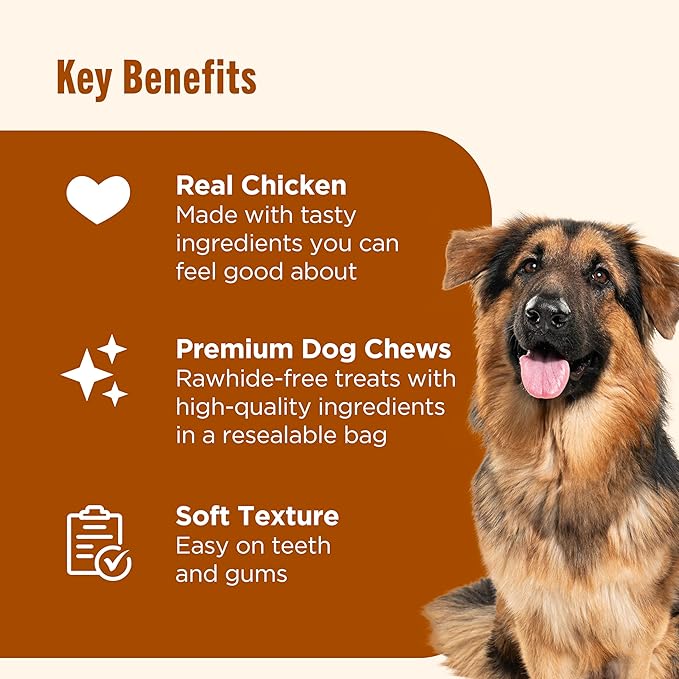 Nutrish Soup Bones Premium Dog Chews with Real Chicken and Veggies, Soft Texture Dog Treats, 11 Chews, Packaging May Vary (Rachael Ray)