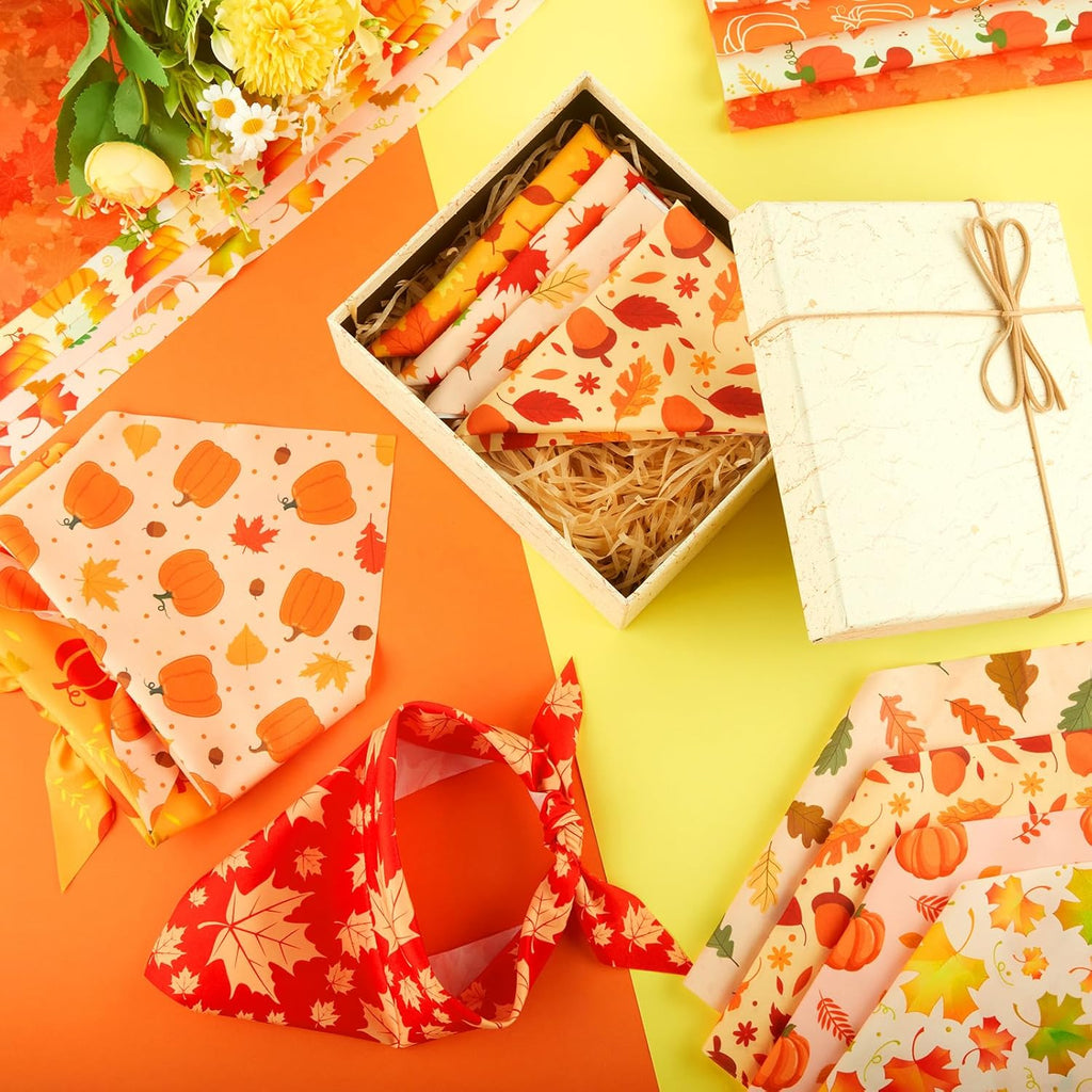 500 Pcs Fall Bandanas for Dogs Autumn Dog Bandanas with Maple Leaves Pumpkin Patterns Soft Bibs Adjustable Triangle Doggie Scarf for Small Medium Large Pet Costume 25.6 x 17.7 x 17.7 Inch