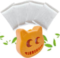 Unscented Cat Litter Box Deodorizer Kit Stick-On Activated Carbon Odor Eliminators Compatible with most manual and automatic litter boxes (4 Refills+ 1 Box) (Orange, Unscented)
