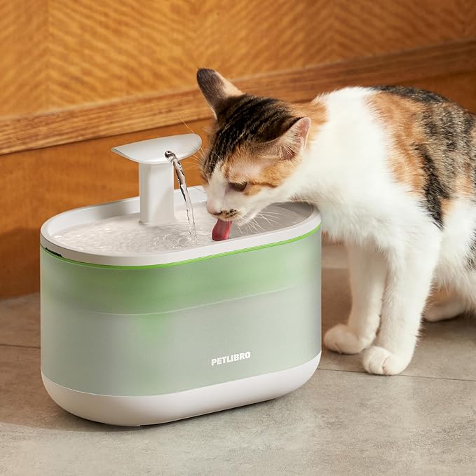 PETLIBRO Cat Water Fountain, 71fl oz/2.1L Ultra Quiet Pet Water Fountain for Cats Inside, BPA-Free, Two Flow Modes,Visible Water Level Dog Water Dispenser, Upgraded Cat Water Bowl with 4 Large Filters