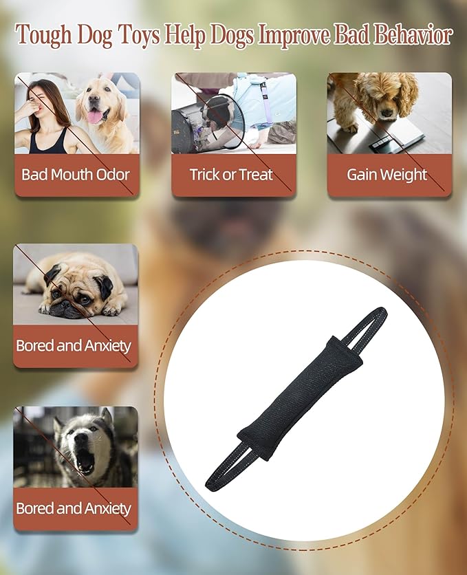 Clysoru Dog Tug Toy Double Pack Tough Jute Bite Pillow Training Equipment Puppy to Large Dogs Interactive