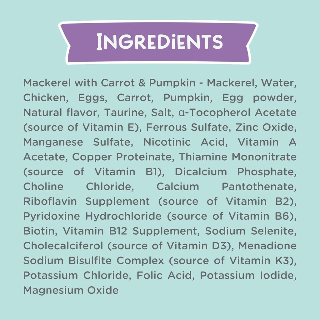 LOVE, NALA - Natural Adult Cat Wet Food - Pate Mackerel with Carrot & Pumpkin Recipe- Grain Free, Non-GMO, Lean Protein, Omega 3, Digestive Fiber Blend, Added Minerals & Vitamins - 12 Pack 2.4 lbs.