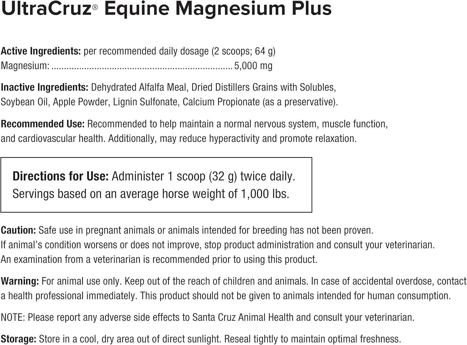 UltraCruz® Equine Magnesium Plus, 20 lb