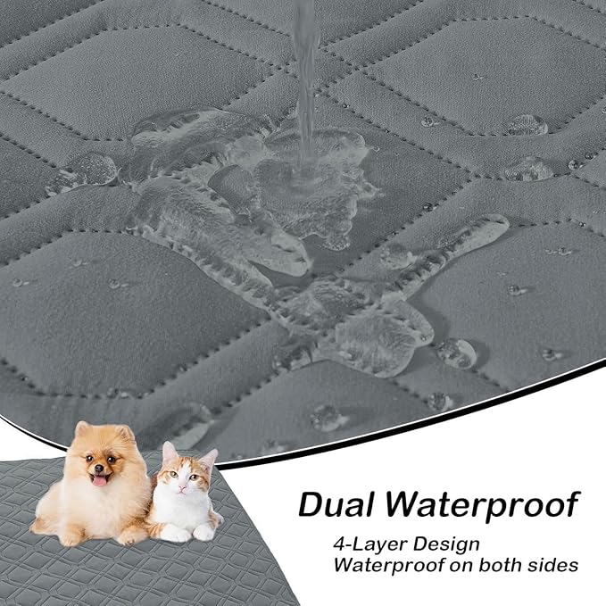 hyha Waterproof Dog Bed Blanket, Soft Pet Blankets, Waterproof Couch Cover for Dogs, Reversible Sofa Covers Washable for Furniture (82x102 Inch, Dark Grey/Dark Grey)