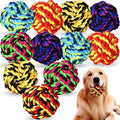12 Pcs Large Dog Rope Ball for Aggressive Chewer 3.54 Inches Dog Rope Chew Toy for Medium Large Breeds Ball Dental Pack for Teething Chew Biting Training
